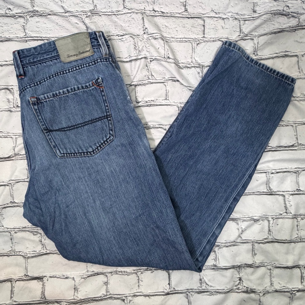 Tommy Bahama Distressed Straight Leg Denim Jeans